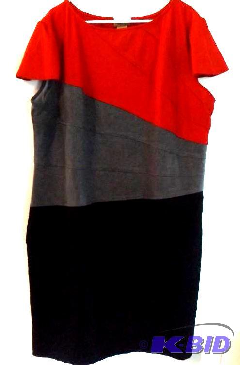 Midnight Velvet redblackgray short sleeve dress