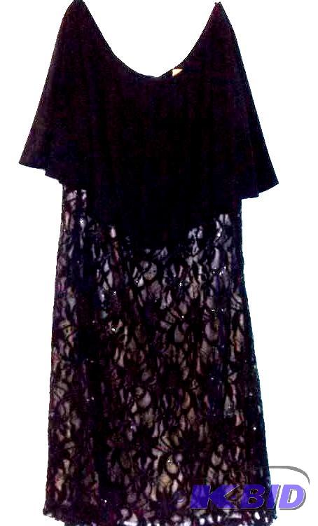 Midnight Velvet black and nude dress with lace