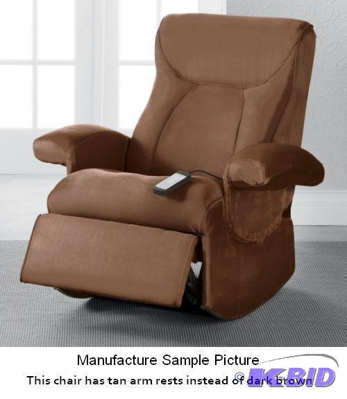 Two Tone Microfiber Rocker Recliner Massage C...