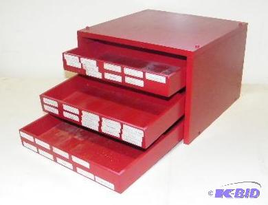 Three Drawer Wooden Spice Rack - Red - 12&quo...