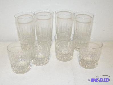 Eight Piece Glass Set - Four tall, four lowba...