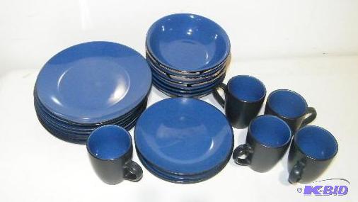 Two Tone Black and Blue Dinnerware Set by Eme...