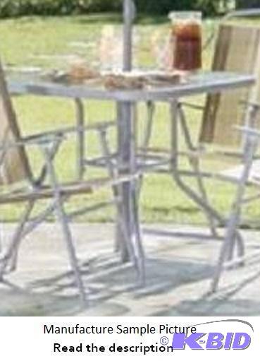 Patio Table - Square table with frosted glass...