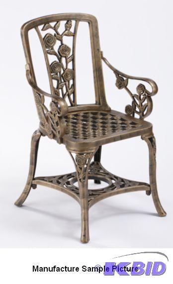 Bronze Resin Bistro Chair - Charming rose mot...
