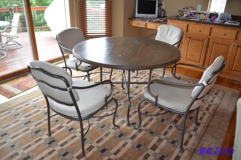 EXICT wooden dining table with 4 chairs 48&qu...