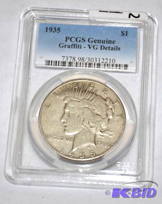 lot 10B image: 1935 Graded Morgan&nbspSilver Dollar...