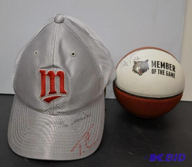 lot 157 image: Signed Timberwolves Mini Basketball #22 Minn...