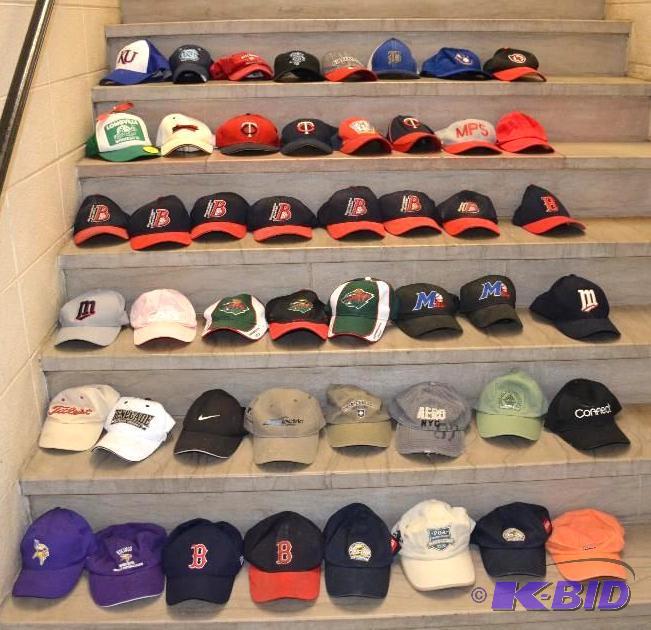 lot 158 image: Large collection of hats Vikings, one is sig...