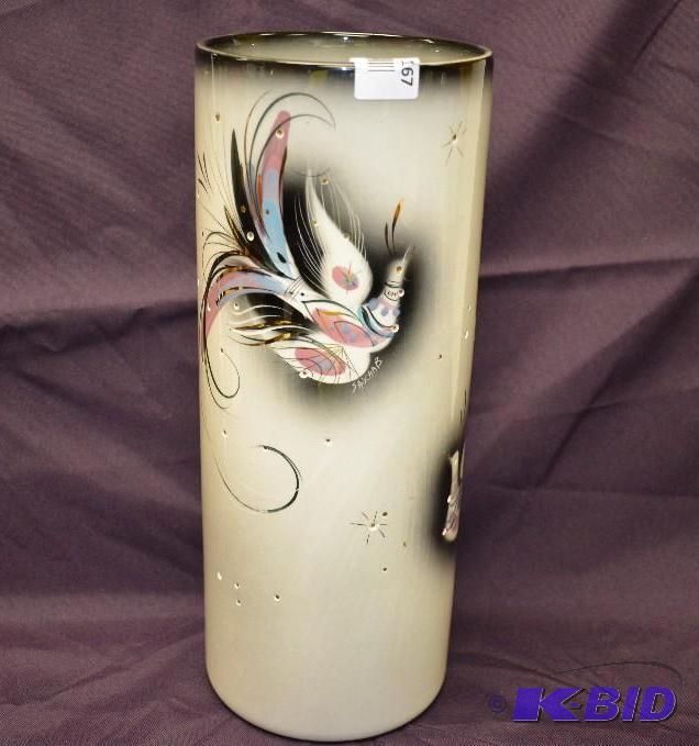 lot 167 image: Saschoff Brastoff Bird Art Pillar Vase...
