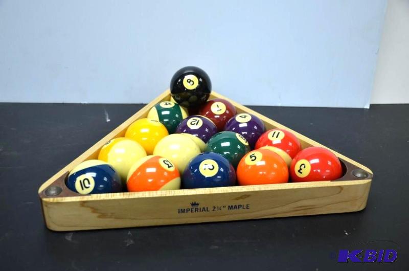 lot 170 image: Imperial 2.25 inch Maple Pool Triangle and po...