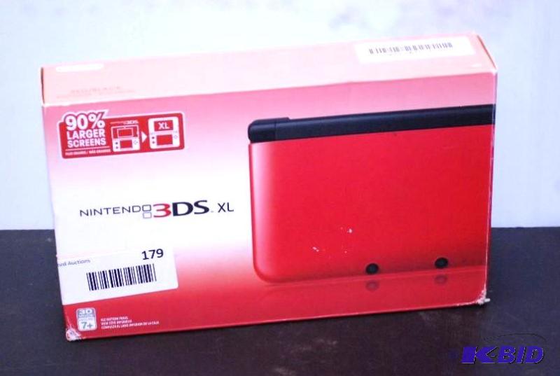 lot 179 image: Nintendo 3 DS XL color Red NEW in Box...