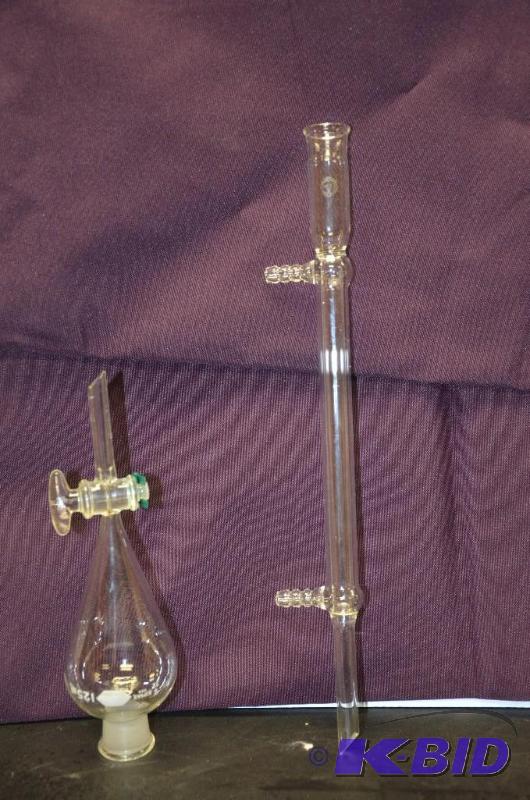 lot 20C image: Vintage Pyrex Kimax Separatory funnel...