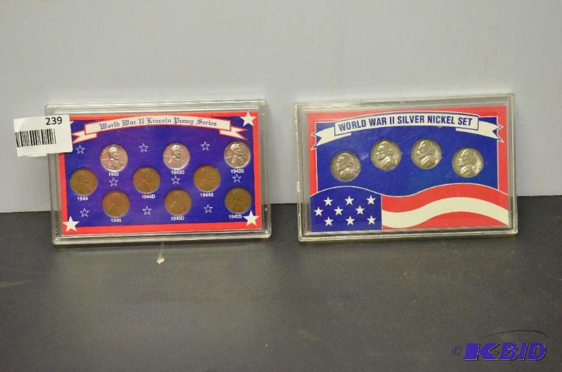 lot 239 image: Lot of collectible coins Word War II Lincoln...