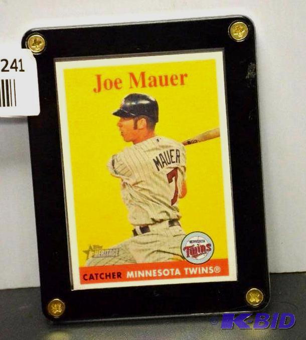 lot 241 image: MN Twins collectible Joe Mauer card...