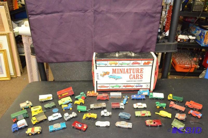 lot 25 image: Miniature Car Carrying Case with miniature ca...