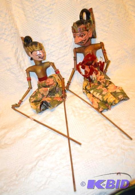 lot 49 image: Antique (1930-1940s)Hand Painted Marionettes...