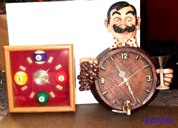 lot 5 image: Antique Italian wood Clock 16" x 14"...