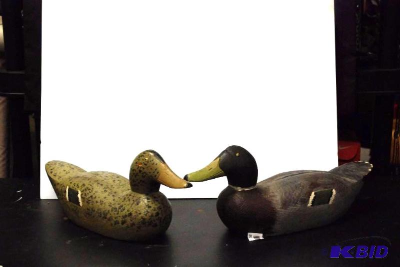 lot 53 image: 2 older wood duck decoys...