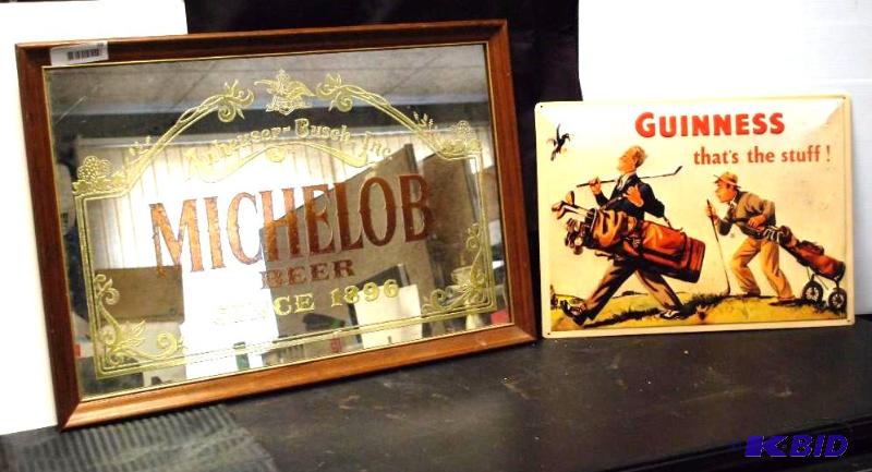 lot 59 image: Anheuser Busch Inc. Michelob beer glass sign ...