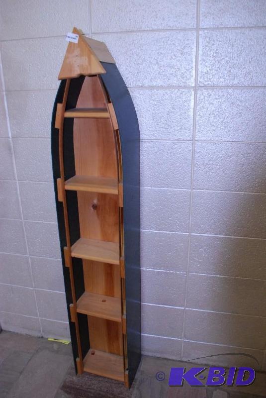 lot 94 image: Green Canoe shaped shelves measure 8.75 x 11 ...