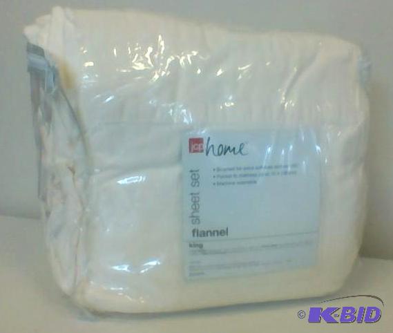 JCPenny Home King Flannel Sheet Set  Ivory