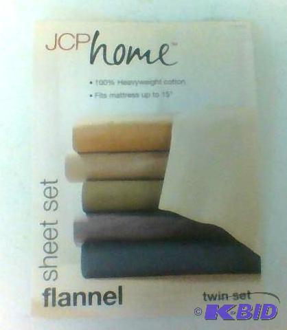 JCPenny Home Twin Flannel Sheet Set Flax