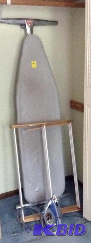 lot 100 image: Ironing Lot with Board, Drying Rack and Shark Iron