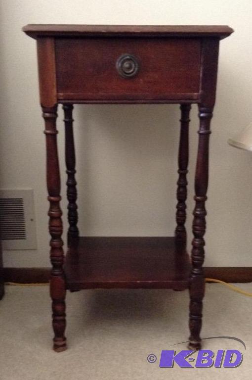 lot 110 image: Older Table with Drawer - Refinishing Project