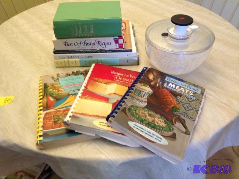 lot 141 image: Several Cookbooks and a Lettuce Spinner
