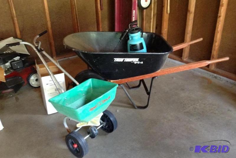 lot 146 image: Spreader - Wheel Barrel - Sprayer Lot
