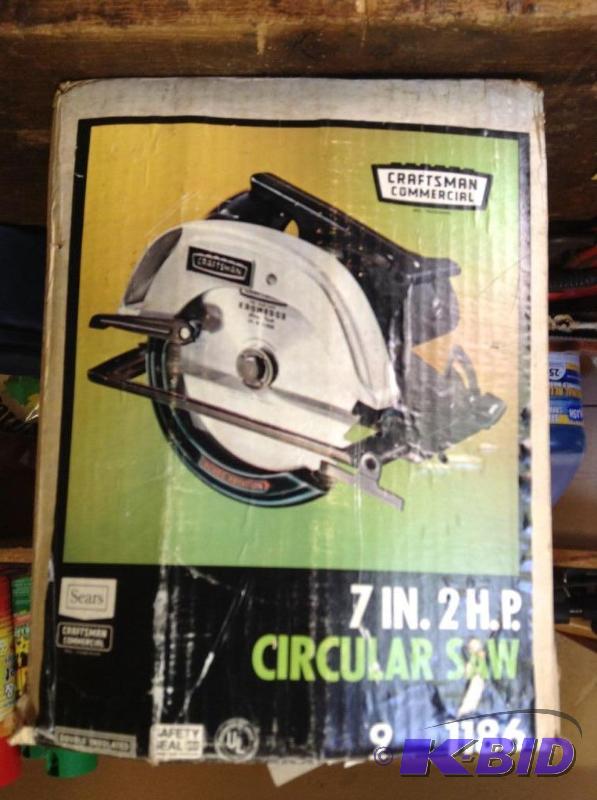 lot 153 image: Craftsman 7 2 H.P. Circular Saw with Extras