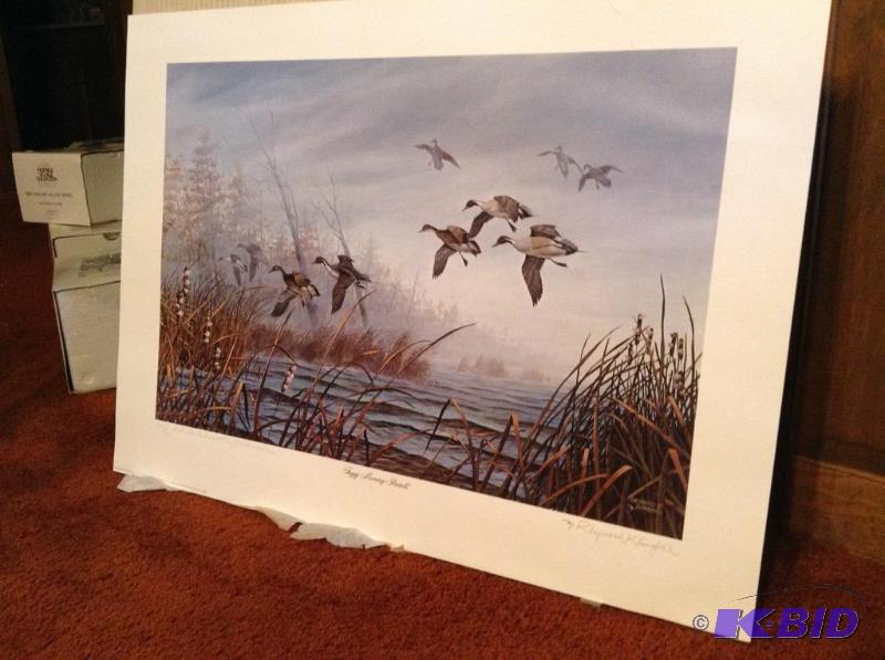 lot 169 image: Foggy Morning Pintails SN Print Rhynard Klingbeil