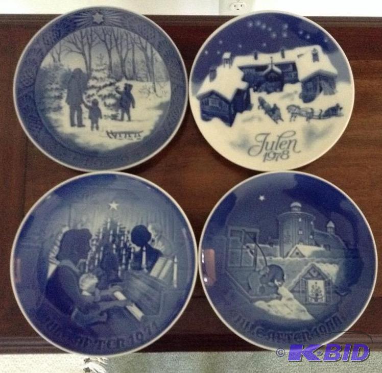 lot 19 image: Four Scandinavian Blue & White Collector Plates