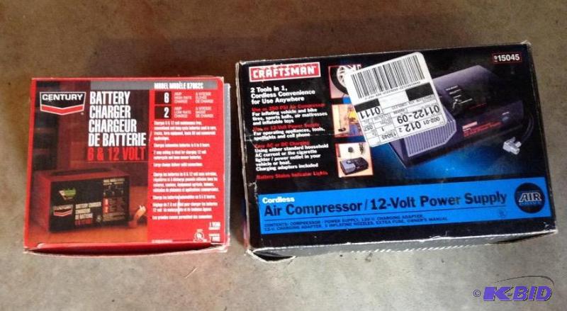 lot 196 image: Century Battery Charger and Craftsman CompressorPower Supply