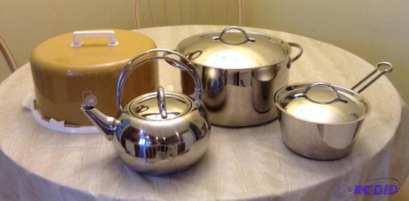 lot 214 image: Selection of Revere Pro Line Kitchen Cookware and more