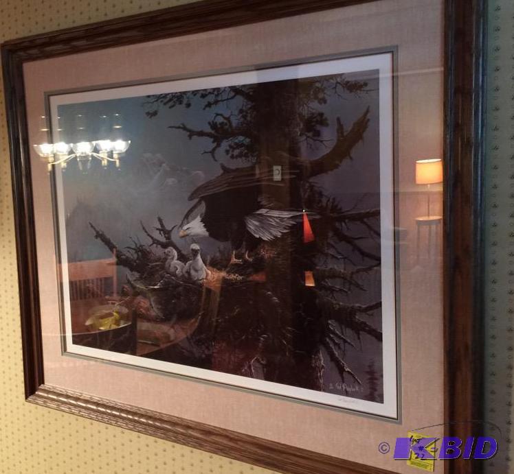 lot 22 image: Ted Blaylock SN Framed and Matted Eagle Print
