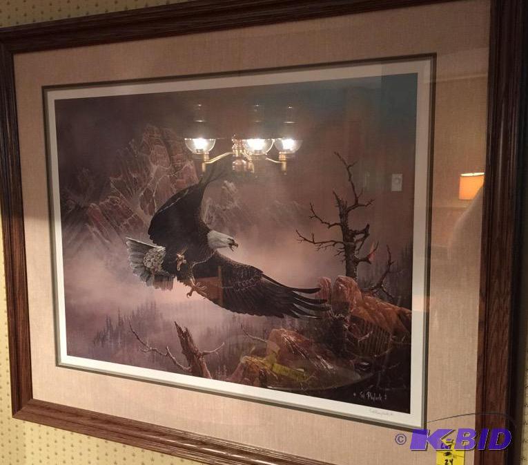 lot 24 image: Eagle in Flight Print by Ted Blaylock SN