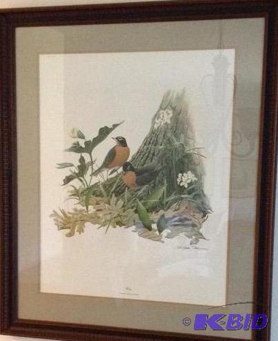 lot 37 image: Robin Print by Richard Sloan - Signed