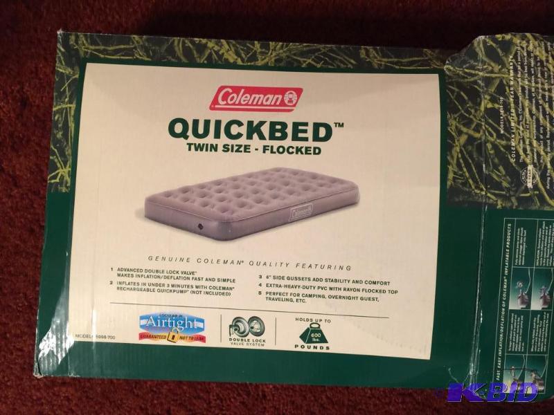 lot 44 image: Coleman Quickbed Twin Size with Quickpump