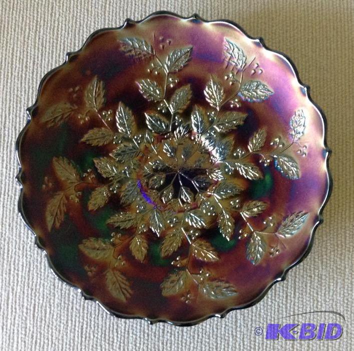 lot 45 image: Fenton Carnival Glass - Leaves and Berries (Holly)