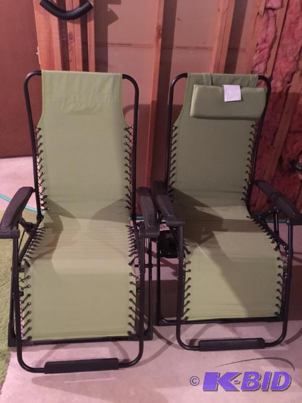 lot 58 image: Two Nice Anti Gravity Outdoor Folding Lounge Chairs