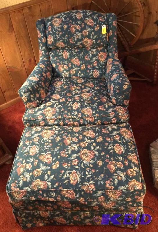 lot 6 image: Sherrill Furniture Chair and Ottoman