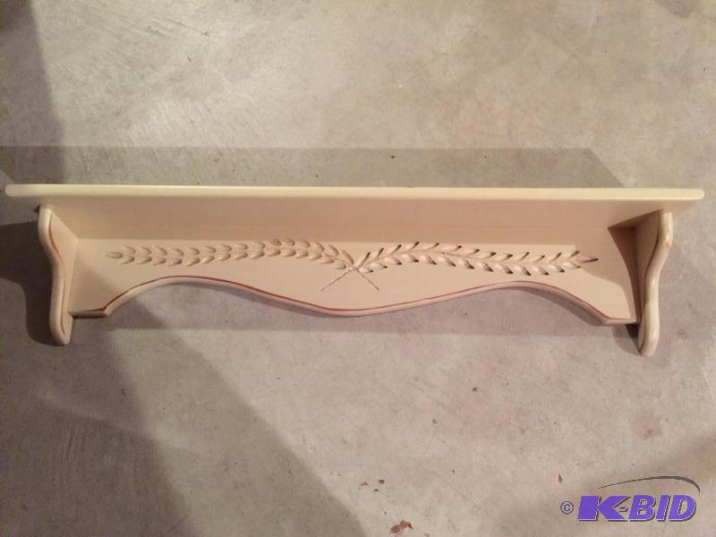lot 76 image: Country Craft Style Wall Shelf with Plate Groove
