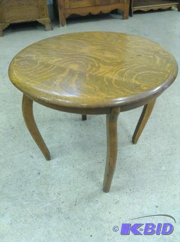 Antique 4 Leg Quarter Sawn Oak Side Accent Table