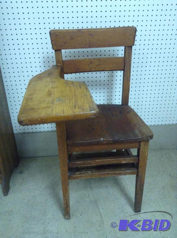 Mid 20th Century Wooden Right Hand School Desk Chair