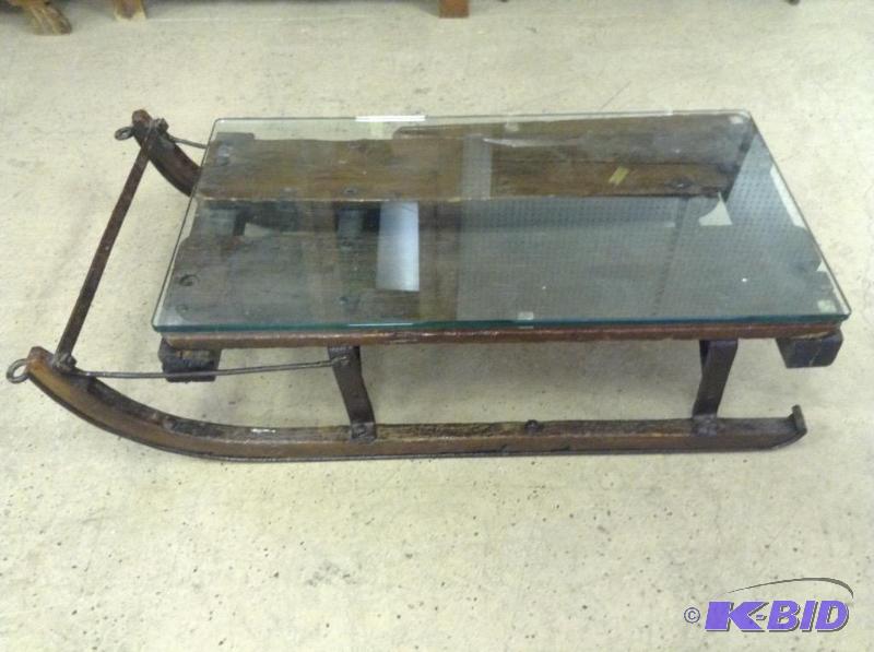 Vintage Antique Snow Sled Table