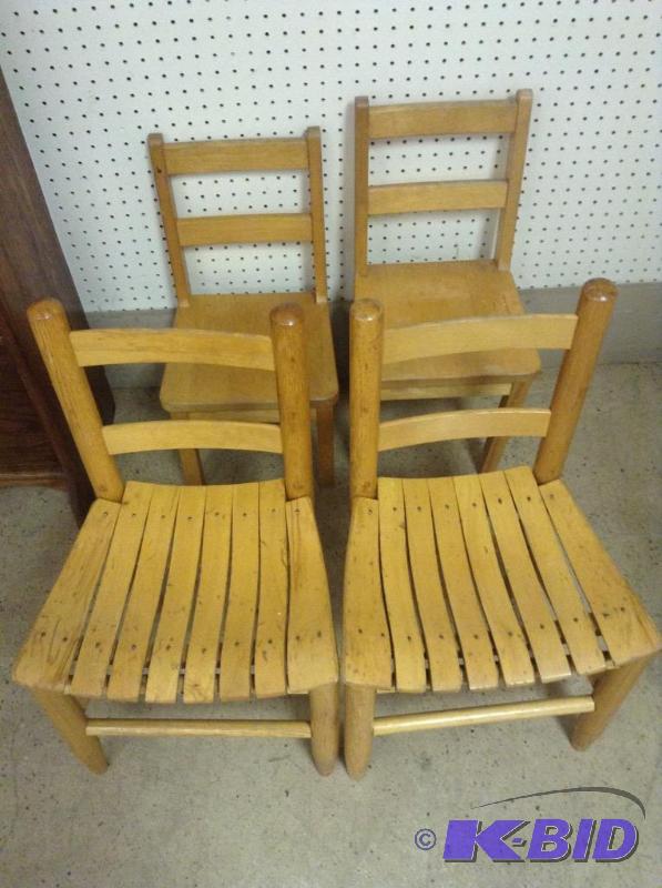 (4) Childerns Wooden Chairs