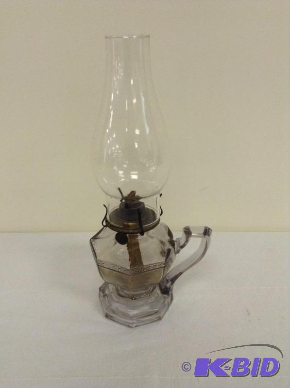 Vintage Clear Glass Kerosene Oil Lamp