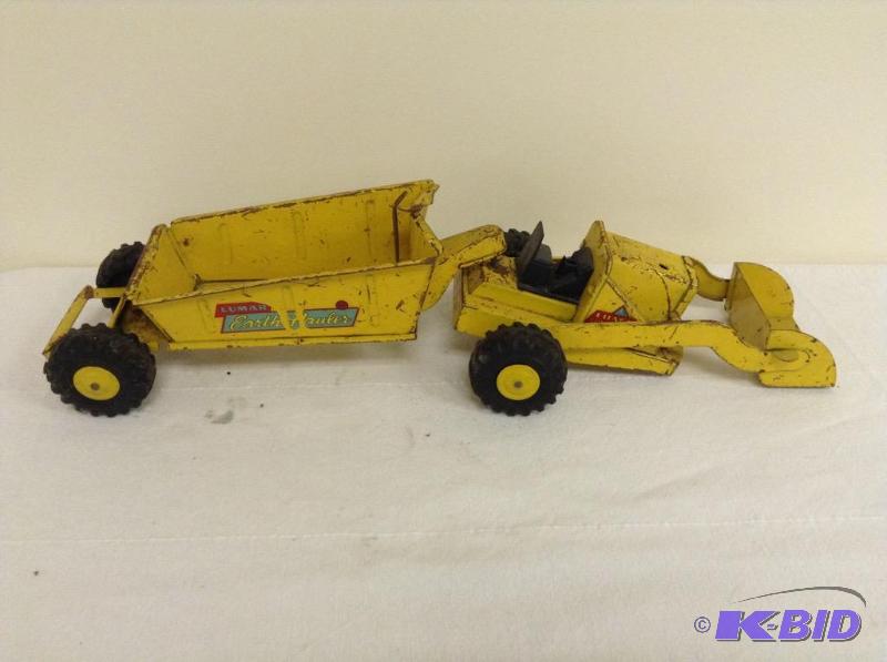 Vintage Metal Lumar Earth Hauler Truck & Trailer