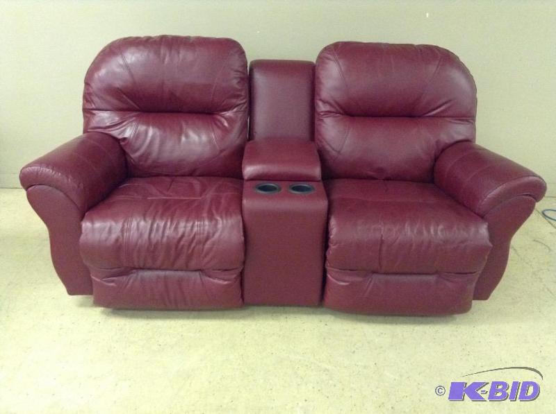 Beautiful Leather Theater Style Loveseat